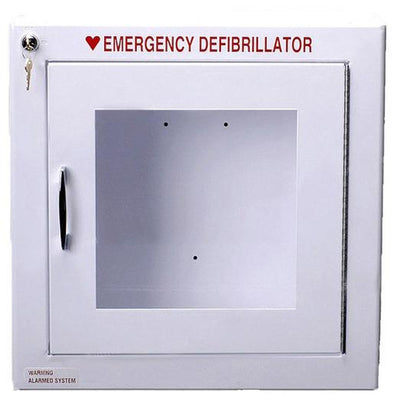 Cardio Partners Modern Metal AED Large Wall Cabinet - No Alarm White Color