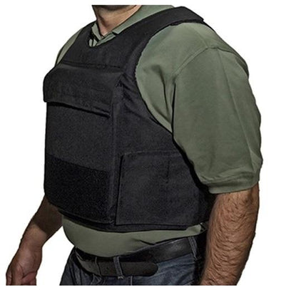 Model wearing a BulletBlocker NIJ IIIA Bulletproof Defender Plus Vest