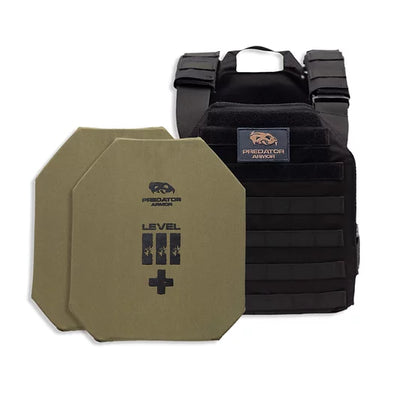 Predator Armor Level III+ Shooters Cut Plate Carrier Package
