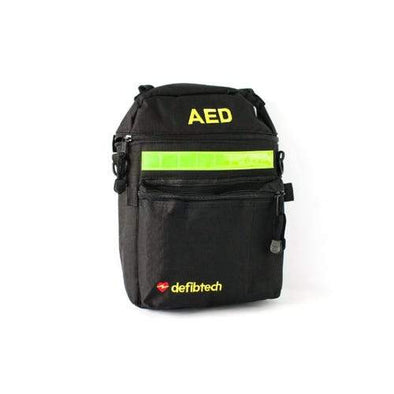 Cardio Partners Defibtech Lifeline AED Soft Carrying Case Black and Yellow-Orange with letters"AED" in front