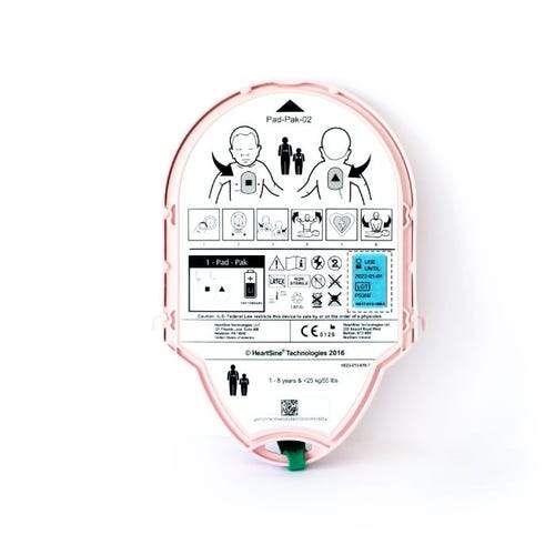 Cardio Partners HeartSine Samaritan AED Pediatric-Pak White Color with instructions how to use