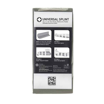Combat Medical Universal Splint Black and White with instrucsions