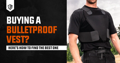 Man wearing a black bulletproof vest