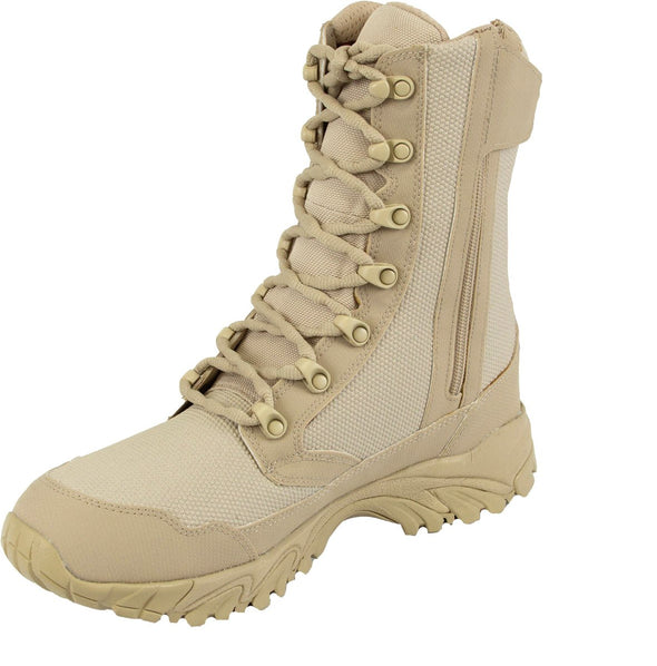ALTAI Tan Combat Waterproof Zip Up 8" Boots (MFM100 - Z) - Bulletproof Zone