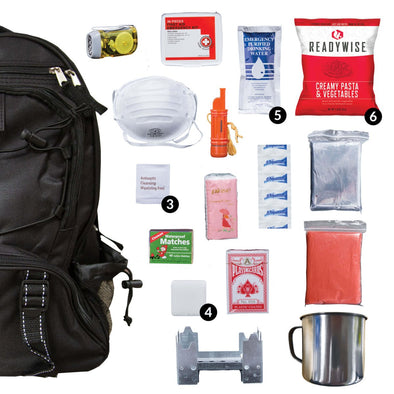 ReadyWise 64 Piece Survival Back Pack (Black) - Bulletproof Zone
