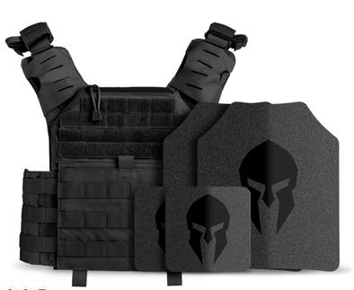Spartan Armor Systems Omega™ AR500 Level III Body Armor Shooters Cut and Leonidas Plate Carrier Package - Bulletproof Zone