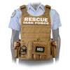 Front view of the North American Rescue PH3 (RTF) Rescue Task Force Vest Kits in Coyote