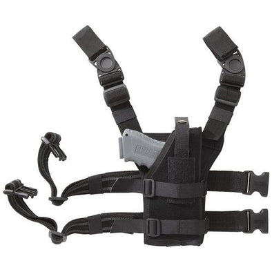 BLACKHAWK! Universal Drop Leg Holster Black Color with Rubberized strapping strips