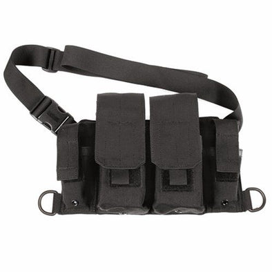 BLACKHAWK! Rifle Bandoleer Black Color with adjustable flap mag pouches with silencing dividers in center