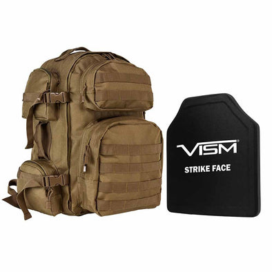 NcStar Tactical Backpack With 10"x12" Level III+ Shooter's Cut PE Hard Ballistic Plate