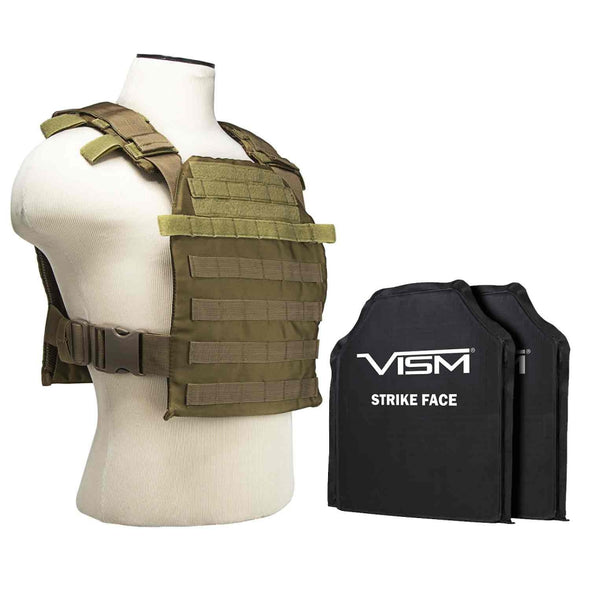 NcStar Fast Plate Carrier With 10"x12" Level IIIA Shooter's Cut 2x Soft Ballistic Panels