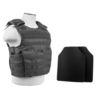 NcStar Expert Plate Carrier With 10"X12" Level IIIA Shooter's Cut 2x Hard Ballistic Plates
