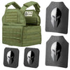 Spartan Armor AR500 Level III Shooters Cut Plate Carrier Package in Spartan Green
