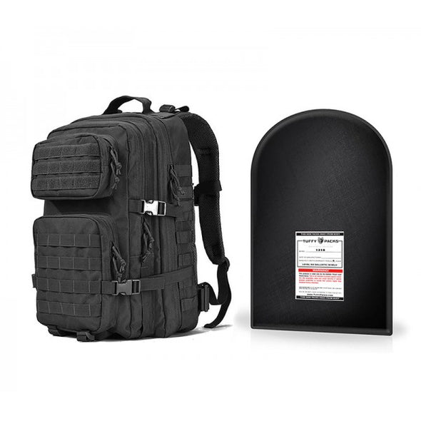 Military Tactical Backpack + Level IIIA Bulletproof Armor Plate Package