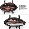 Women’s Leather Laptop Tote Shoulder Handbag Vintage Briefcase with Removable 11x14” Level IIIA Ballistic Shield