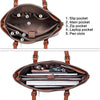 Women’s Leather Laptop Tote Shoulder Handbag Vintage Briefcase with Removable 11x14” Level IIIA Ballistic Shield