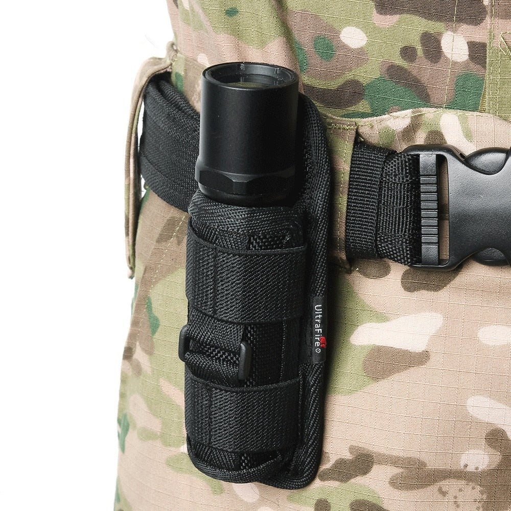 360° Rotatable LED Tactical Flashlight Holster Holder Pouch Carry Belt Case  Bag | eBay