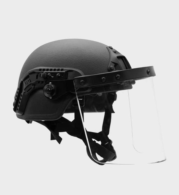anti-riot ballistic visor tactical helmet black