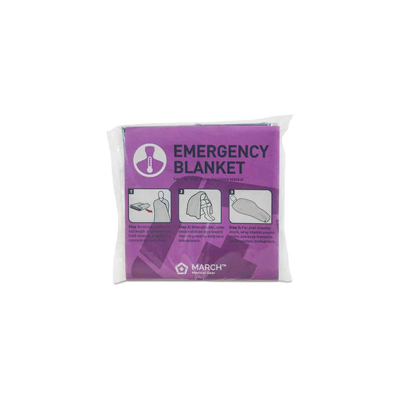 Combat Medical Emergency Blanket Violet Color with instructions how to use