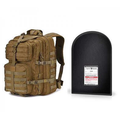 Military Tactical Backpack + Level IIIA Bulletproof Armor Plate Package