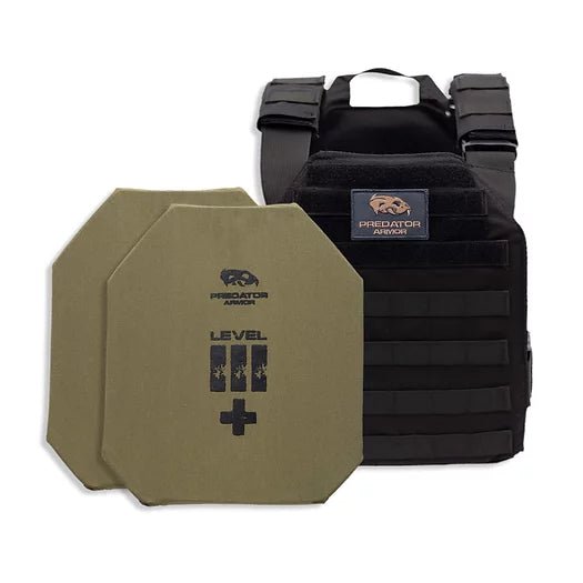 Predator Armor Level III+ Shooters Cut Plate Carrier Package - Bulletproof Zone