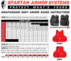 Spartan Armor Certified Wraparound Concealable IIIA Vest sizing instructions