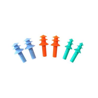 Combat Medical Tri-Fit Silicone Earplugs Baby Blue, Orange and Turquoise Color